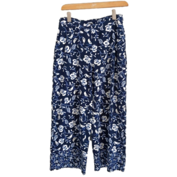 - J.Jill Wearever Collection Full-Leg Cropped Floral Print Pants size XS H… - Picture 1 of 6